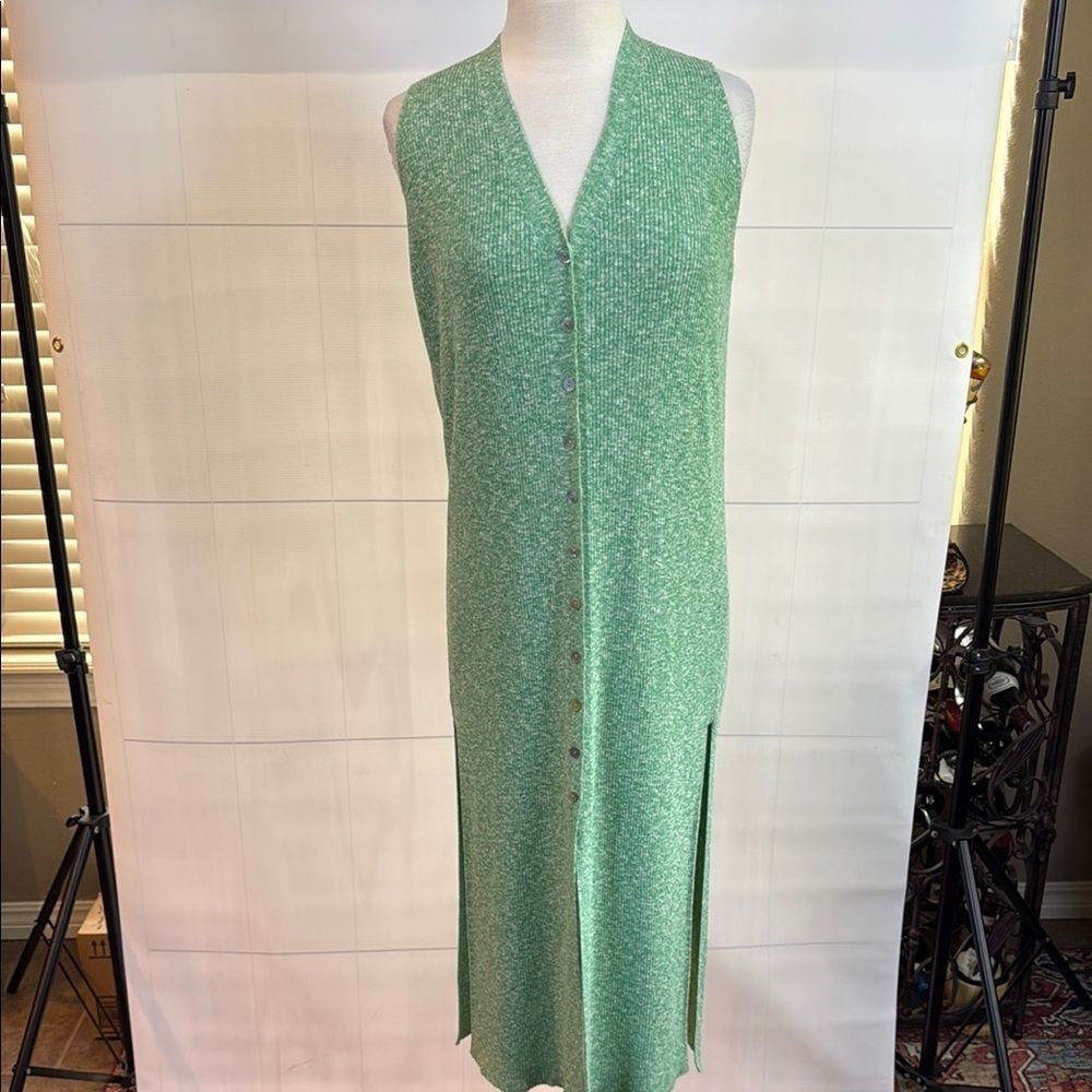 Zara Green Sleeveless Lightweight Sweater Dress, Small